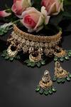 Buy_Dugran By Dugristyle_Multi Color Pearls, Kundan And Natural Stone Embellished Choker Necklace Set _at_Aza_Fashions