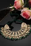 Buy_Dugran By Dugristyle_Green Kundan And Natural Stones Embellished Necklace _at_Aza_Fashions