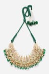 Dugran By Dugristyle_Green Kundan And Natural Stones Embellished Necklace _Online_at_Aza_Fashions