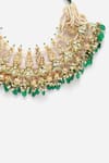 Buy_Dugran By Dugristyle_Green Kundan And Natural Stones Embellished Necklace _Online_at_Aza_Fashions