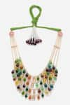 Dugran By Dugristyle_Multi Color Pearl And Natural Stones Embellished & Kundan Layered Necklace _Online_at_Aza_Fashions