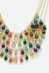 Buy_Dugran By Dugristyle_Multi Color Pearl And Natural Stones Embellished & Kundan Layered Necklace _Online_at_Aza_Fashions