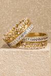 Buy_Tarun Tahiliani_Ivory Fresh Water Pearl And Crystal Bangle - Single Pc _at_Aza_Fashions