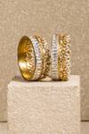 Shop_Tarun Tahiliani_Ivory Fresh Water Pearl And Crystal Bangle - Single Pc _at_Aza_Fashions