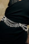 Shop_Tarun Tahiliani_Silver Draped Crystal Embellished Belt _at_Aza_Fashions