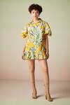 Buy_Verb by Pallavi Singhee_Multi Color Cotton Floral Print Puff Sleeve Dress_at_Aza_Fashions