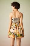 Shop_Verb by Pallavi Singhee_Multi Color Viscose Georgette Floral Bloom Print Mini Dress_at_Aza_Fashions