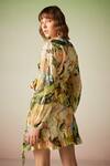 Shop_Verb by Pallavi Singhee_Multi Color Viscose Lurex Georgette Tropical Floral Print Dress_at_Aza_Fashions