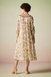 Shop_Verb by Pallavi Singhee_Multi Color Viscose Lurex Georgette Vintage Flower Print Dress_at_Aza_Fashions