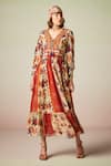 Buy_Verb by Pallavi Singhee_Multi Color Geometric Print Maxi Dress_at_Aza_Fashions