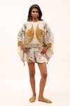 Buy_Kritika Murarka_Off White Cotton Net Printed Floral Shorts _Online_at_Aza_Fashions