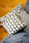 Buy_ALCOVE_Off White Viscose Embroidered Square Lattice Cushion Cover_Online_at_Aza_Fashions