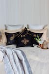 Shop_ALCOVE_Black Silk Embroidery Branches Cushion Cover_at_Aza_Fashions