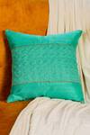 Buy_ALCOVE_Green Silk Embroidery Quilted Pattern Cushion Cover_at_Aza_Fashions