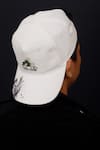 Shop_AK-OK_White Printed Cotton Animal Baseball Cap _at_Aza_Fashions