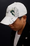 Buy_AK-OK_White Printed Animal Cotton Baseball Cap _at_Aza_Fashions