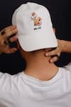 Shop_AK-OK_White Printed Animal Baseball Cap _at_Aza_Fashions