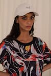 Buy_AK-OK_White Printed Cotton Typographic Baseball Cap _at_Aza_Fashions