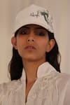 Shop_AK-OK_White Printed Animal Cotton Baseball Cap _at_Aza_Fashions