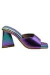 Veruschka by Payal Kothari_Multi Color Holographic Mermaid Peep Toe Block Heels _Online_at_Aza_Fashions