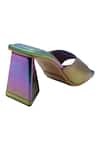 Buy_Veruschka by Payal Kothari_Multi Color Holographic Mermaid Peep Toe Block Heels _Online_at_Aza_Fashions