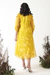 Shop_Chambray & Co._Green All Weather Silk Hand Embroidered Pompoms Autumn And Tie Dye Dress Set _at_Aza_Fashions