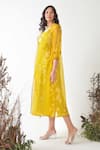Buy_Chambray & Co._Green All Weather Silk Hand Embroidered Pompoms Autumn And Tie Dye Dress Set _Online_at_Aza_Fashions