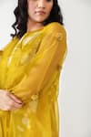 Shop_Chambray & Co._Green All Weather Silk Hand Embroidered Pompoms Autumn And Tie Dye Dress Set _Online_at_Aza_Fashions