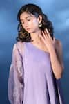 Buy_Chambray & Co._Purple All Weather Silk Embroidered French Knot One Lir Ombre-dyed Dress _Online_at_Aza_Fashions