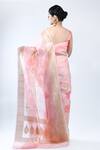Shop Sacred Weaves Pink Organza, Silk Zari Handloom Banarasi Handwoven Saree With Running Blouse at Aza Fashions Shop_Sacred Weaves_Pink Organza, Silk Zari Handloom Banarasi Handwoven Saree With Running Blouse_at_Aza_Fashions