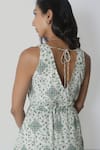 Shop_Reistor_White Bemberg Crepe Printed Floral Deep V Flow And Go Maxi Dress  _at_Aza_Fashions