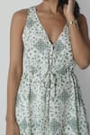 Buy_Reistor_White Bemberg Crepe Printed Floral Deep V Flow And Go Maxi Dress  