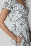 Buy_Reistor_White Bemberg Crepe Printed Floral Deep V Sapphire Haze Maxi Dress  _Online_at_Aza_Fashions