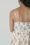Shop_Reistor_White Bemberg Crepe Printed Floral Deep V Sunset Scenes Midi Dress  _Online_at_Aza_Fashions