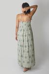 Shop_Reistor_White Bemberg Crepe Printed Floral Square Neck The Jade Maxi Dress  _at_Aza_Fashions