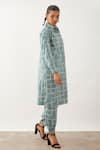 Buy_Son Of A Noble Snob_Grey Premium Cotton Satin Printed Chevron Spread Bora Tunic And Trouser Set _Online_at_Aza_Fashions