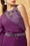 Shop_Kressa_Purple Crepe Asymmetric Gown With Placement Embellished Bustier  _Online_at_Aza_Fashions