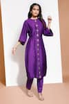 Buy_Kressa_Purple Crepe Embellished Floral Round Kurta Set  _at_Aza_Fashions