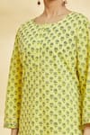 Buy_Naintara Bajaj_Yellow Flower Motif Print Kurta With Leggings 