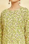 Naintara Bajaj_Yellow Floral Bloom Cluster Print Kurta With Leggings _at_Aza_Fashions