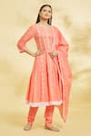 Buy_Naintara Bajaj_Peach Swirl Embroidered Anarkali With Churidar _at_Aza_Fashions