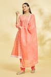 Buy_Naintara Bajaj_Peach Swirl Embroidered Anarkali With Churidar _Online_at_Aza_Fashions