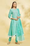 Buy_Naintara Bajaj_Blue Swirl Embroidered Kurta Set _at_Aza_Fashions