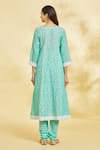 Shop_Naintara Bajaj_Blue Swirl Embroidered Kurta Set _at_Aza_Fashions