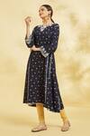 Buy_Naintara Bajaj_Blue Daisy Print Kurta _Online_at_Aza_Fashions