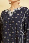 Shop_Naintara Bajaj_Blue Daisy Print Kurta _Online_at_Aza_Fashions