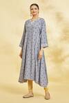 Buy_Naintara Bajaj_Grey Daisy Floral Print Kurta _Online_at_Aza_Fashions