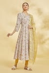 Buy_Naintara Bajaj_White Floral Blossom Print Anarkali Set _at_Aza_Fashions