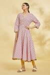 Buy_Naintara Bajaj_Pink Floral Bud Print Anarkali With Leggings _Online_at_Aza_Fashions