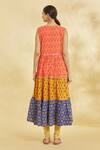 Shop_Naintara Bajaj_Multi Color Block Floral Print Anarkali With Leggings _at_Aza_Fashions